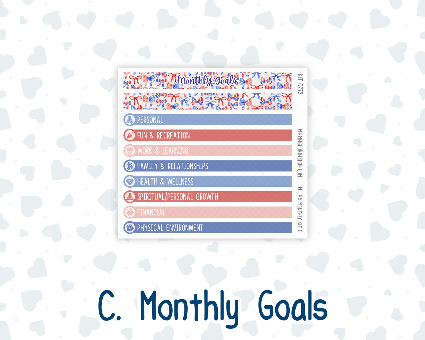 Kit 0273 - A5 - MakseLife Companion Notebook - Monthly Kit - July - Americana In Bloom