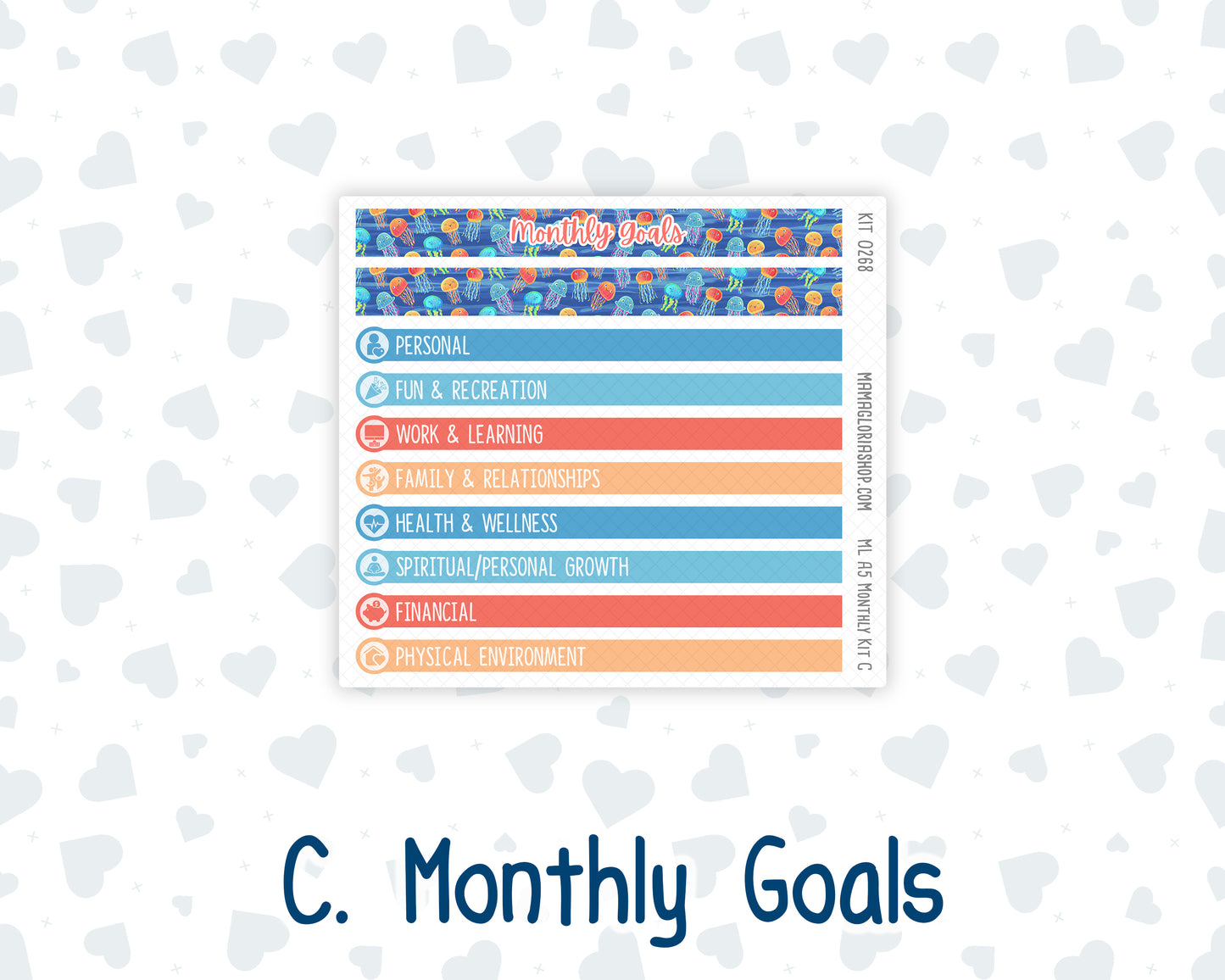 Kit 0268 - A5 - MakseLife Companion Notebook - Monthly Kit - June - Sea Sweeties