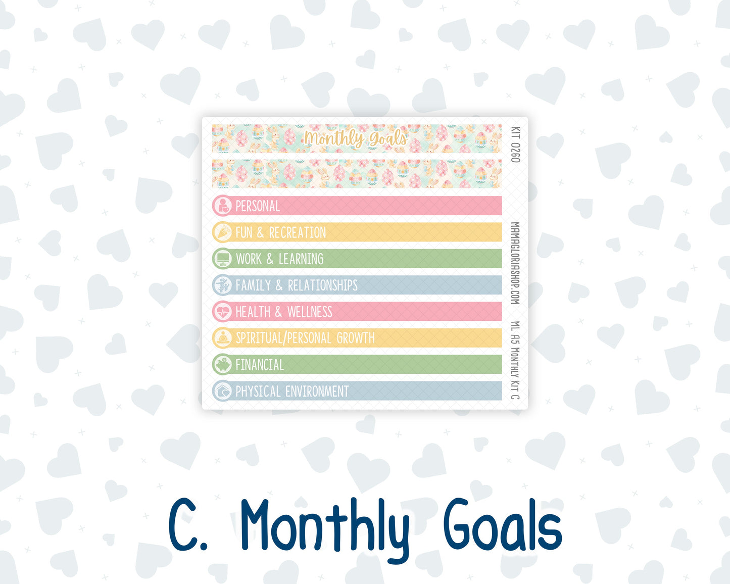 Kit 0260 - A5 - MakseLife Companion Notebook - Monthly Kit - April - Pastel Egg Hunt