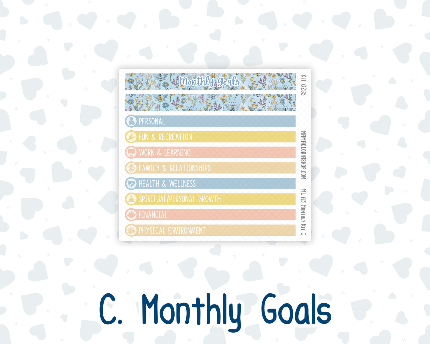 Kit 0265 - A5 - MakseLife Companion Notebook - Monthly Kit - May - Honeybee Sky