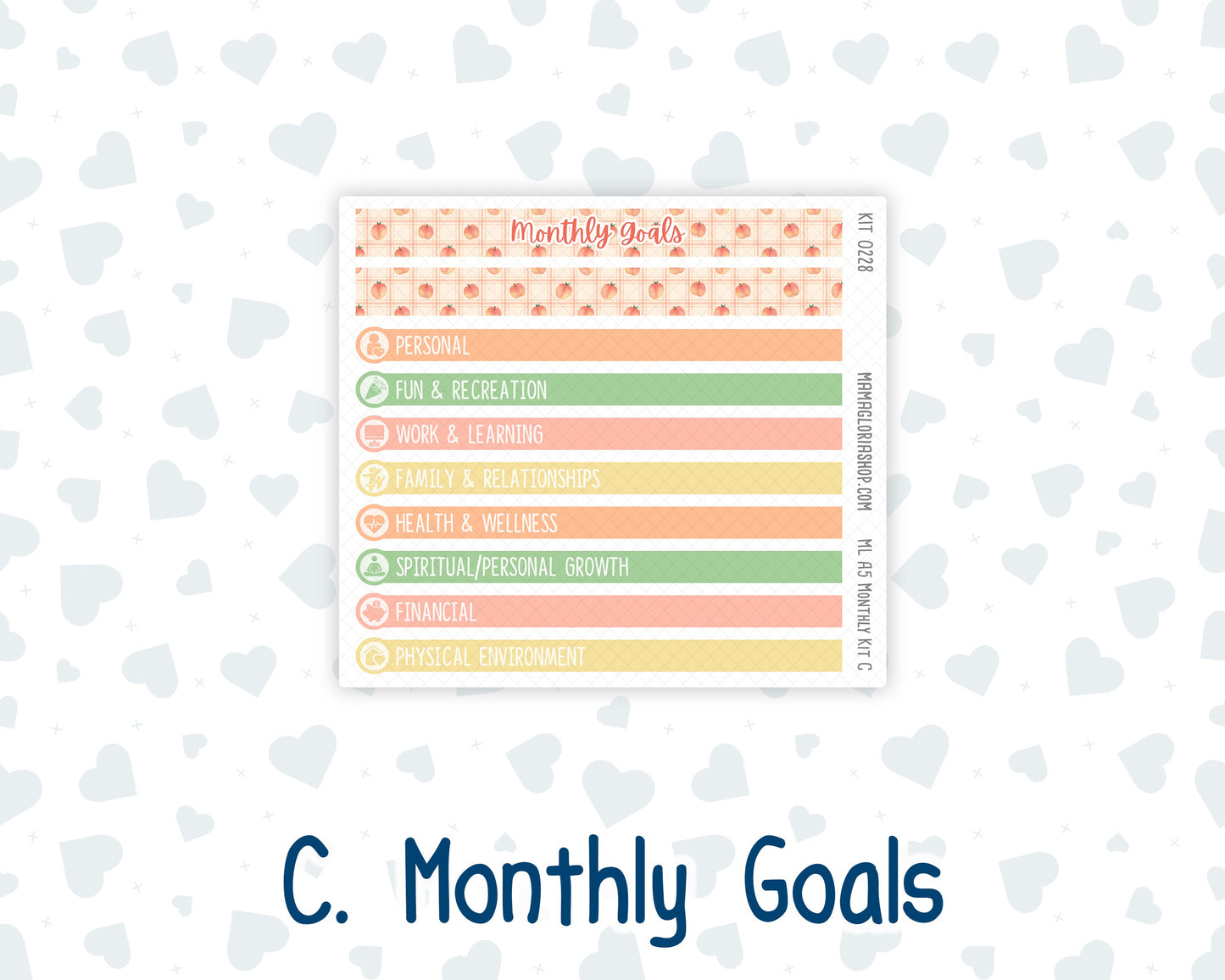 Kit 0228 - A5 - MakseLife Companion Notebook - Monthly Kit - August - Just Peachy