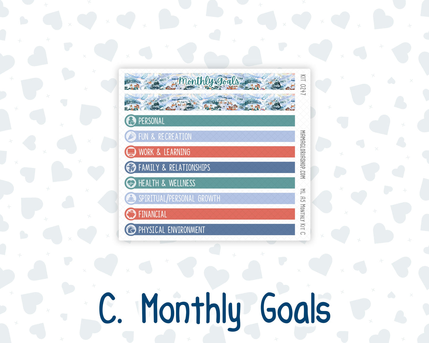Kit 0247 - A5 - MakseLife Companion Notebook - Monthly Kit - December - Snow Day Adventures