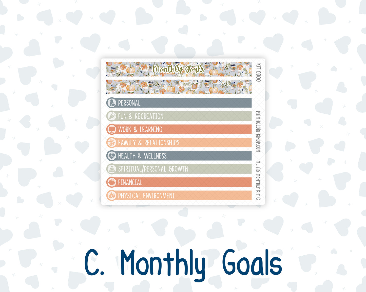 Kit 0300 - A5 - MakseLife Companion Notebook - Monthly Kit - October - Autumn Stroll