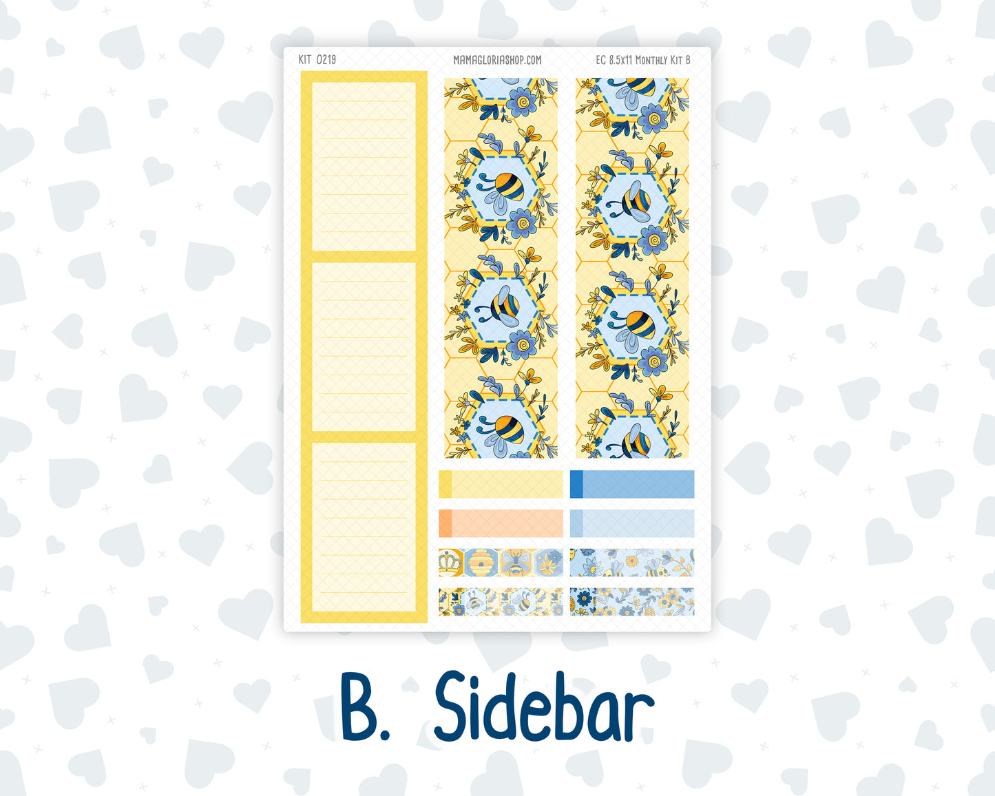 EC 8.5x11 Monthly - Kit 0219- Bee's Business- May- For Erin Condren Planners