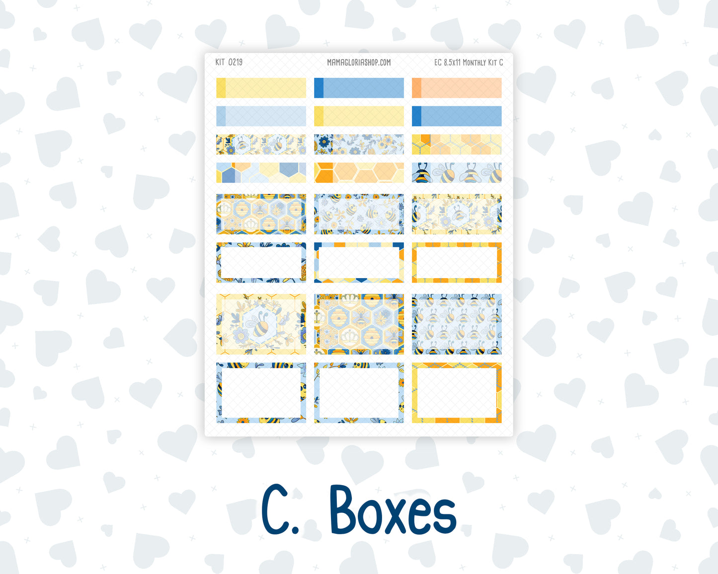 EC 8.5x11 Monthly - Kit 0219- Bee's Business- May- For Erin Condren Planners