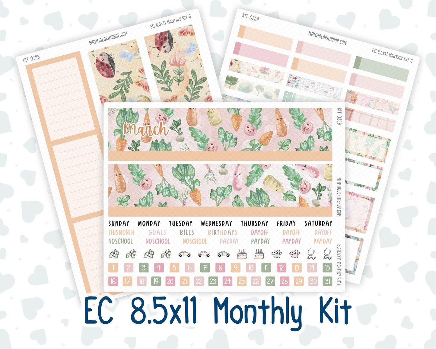 Kit 0259 - 8.5x11 - EC Monthly Kit - March - Spring Garden Chores