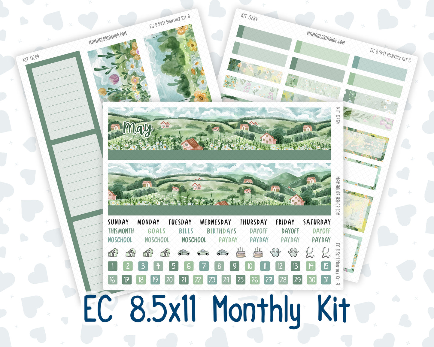 Kit 0264 - 8.5x11 - EC Monthly Kit - May - Spring Walk