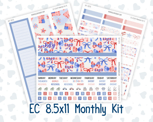 Kit 0273 - 8.5x11 - EC Monthly Kit - July - Americana In Bloom