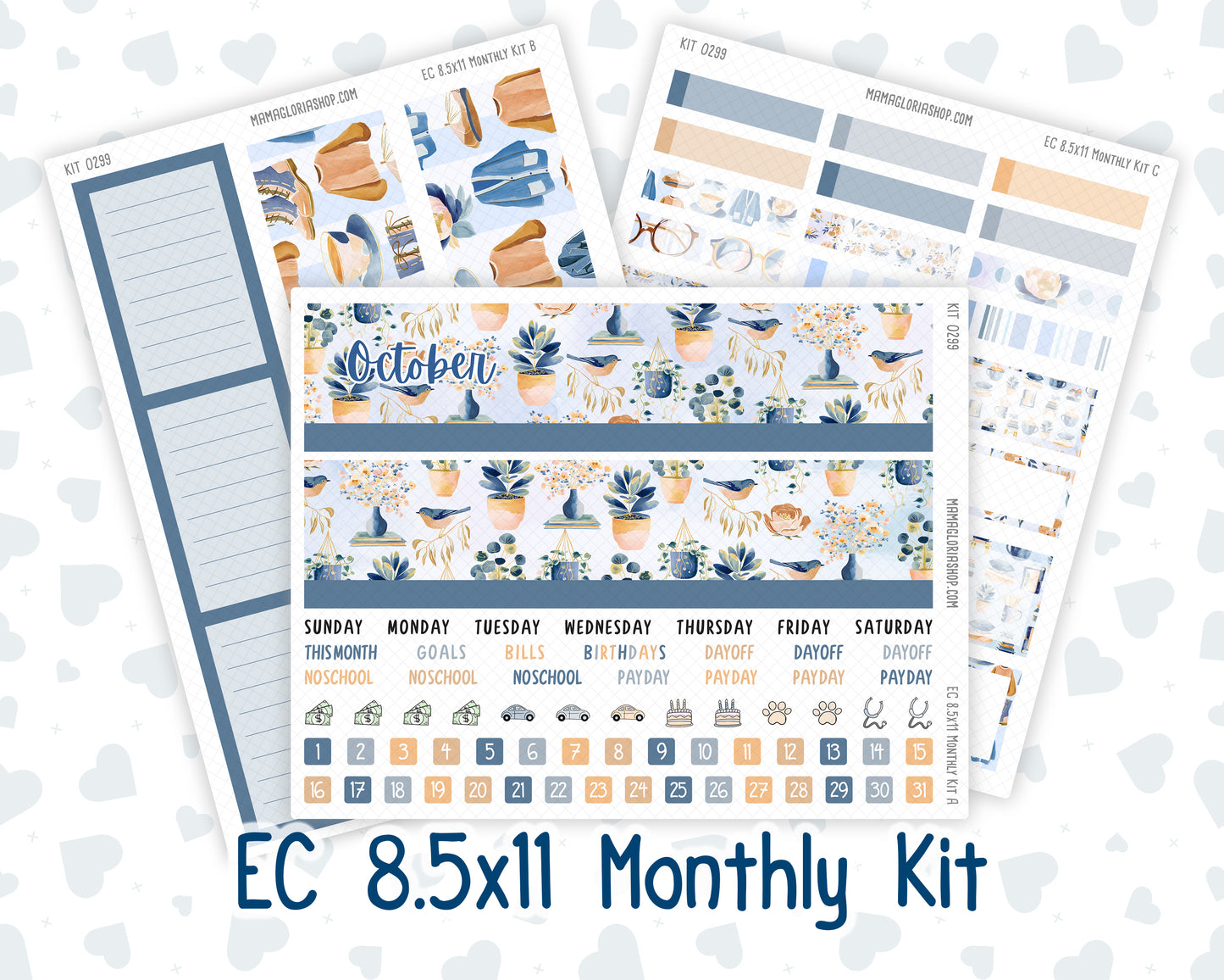Kit 0299 - 8.5x11 - EC Monthly Kit - October - Book Nook
