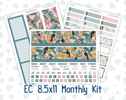 Kit 0275 - 8.5x11 - EC Monthly Kit - July - Tropical Safari Blush