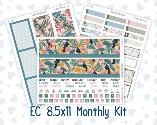 Kit 0275 - 8.5x11 - EC Monthly Kit - July - Tropical Safari Blush