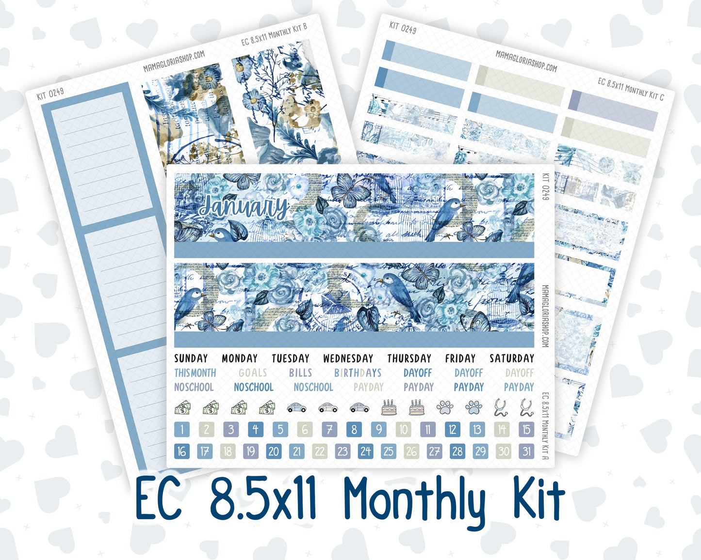 Kit 0249 - 8.5x11 - EC Monthly Kit - January - Icy Lace