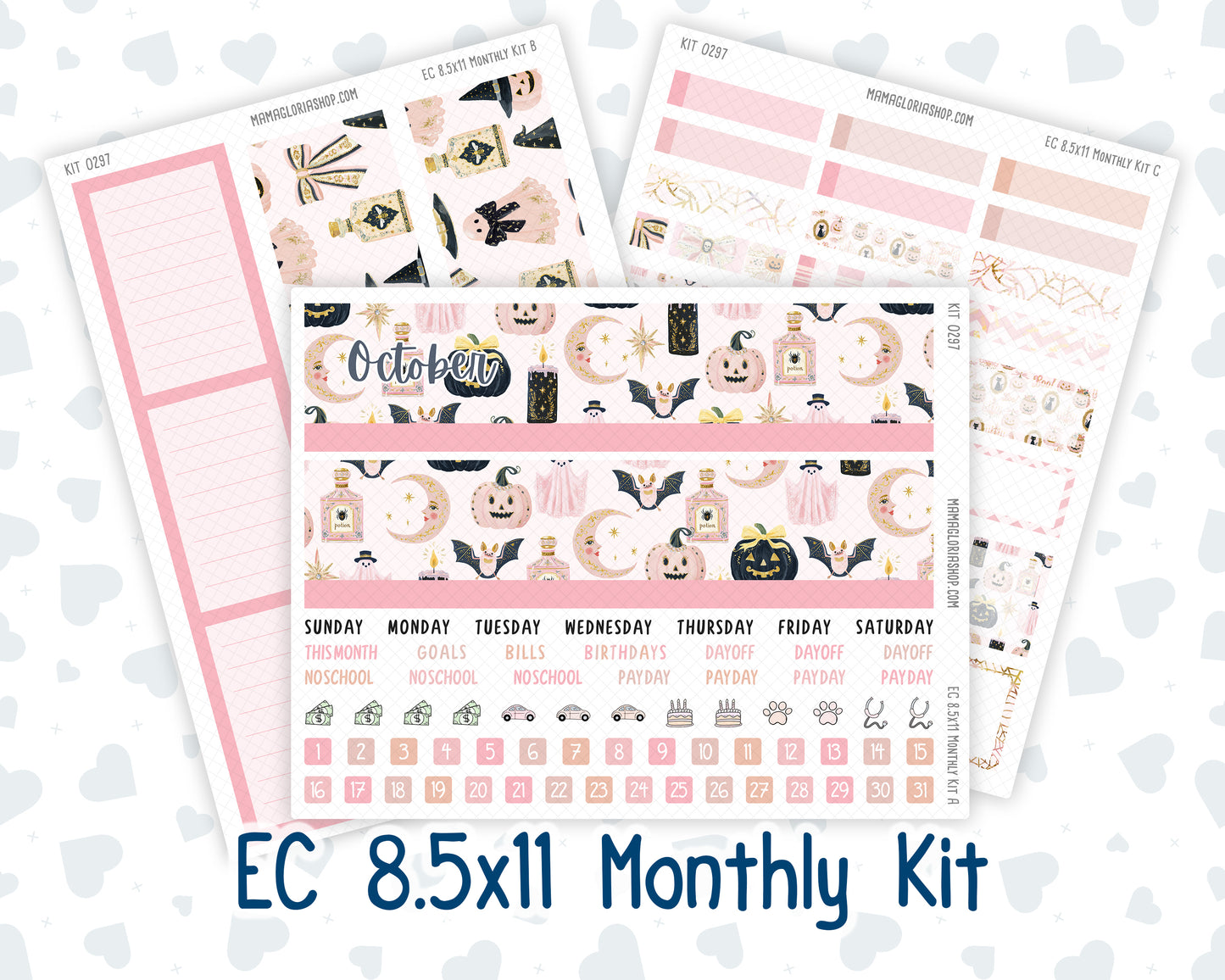 Kit 0297 - 8.5x11 - EC Monthly Kit - October - Pink Spell