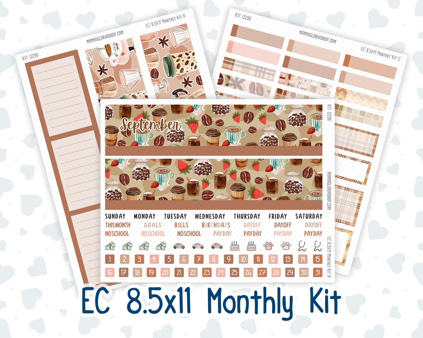 Kit 0296 - 8.5x11 - EC Monthly Kit - September - Coffee Break