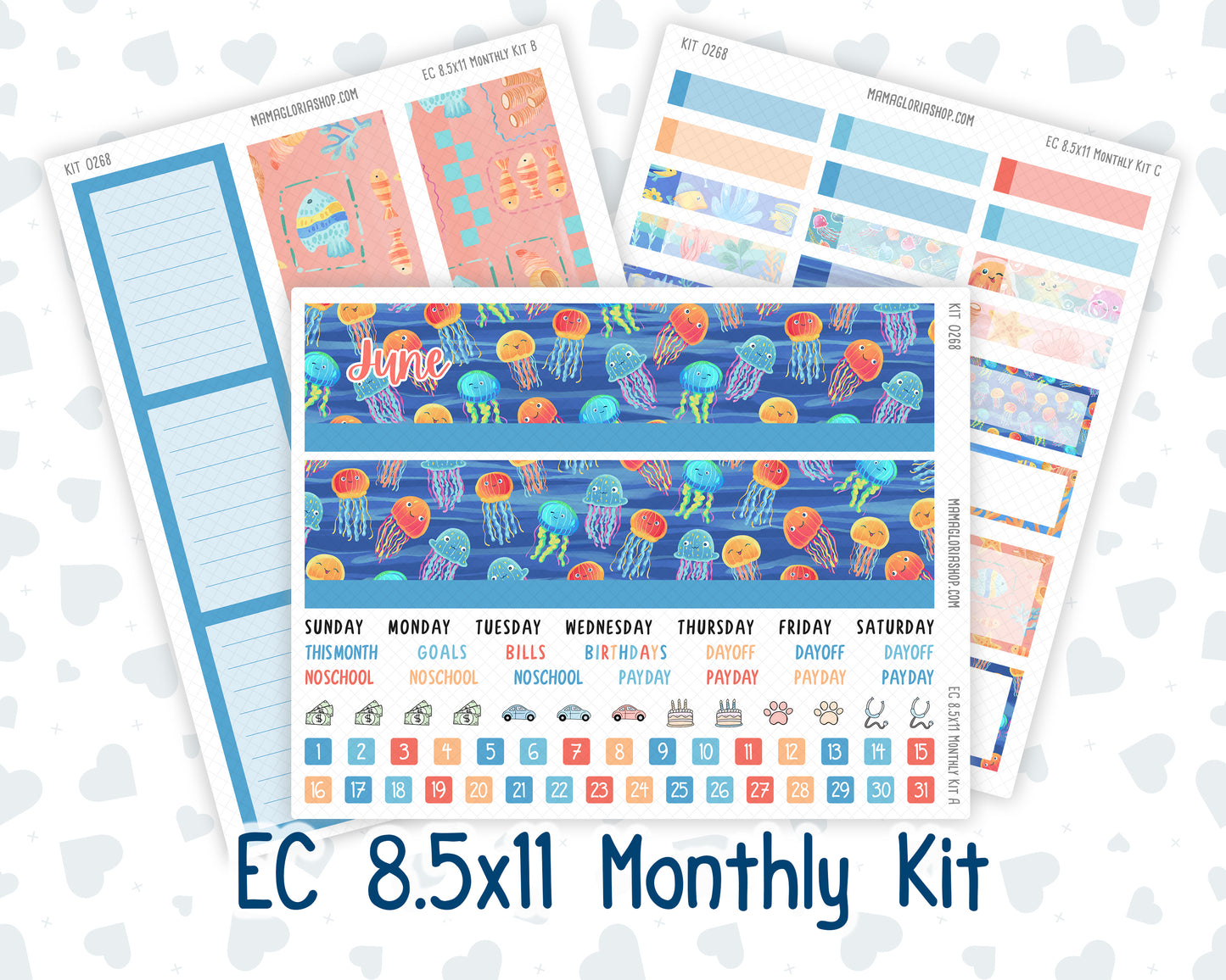 Kit 0268 - 8.5x11 - EC Monthly Kit - June - Sea Sweeties