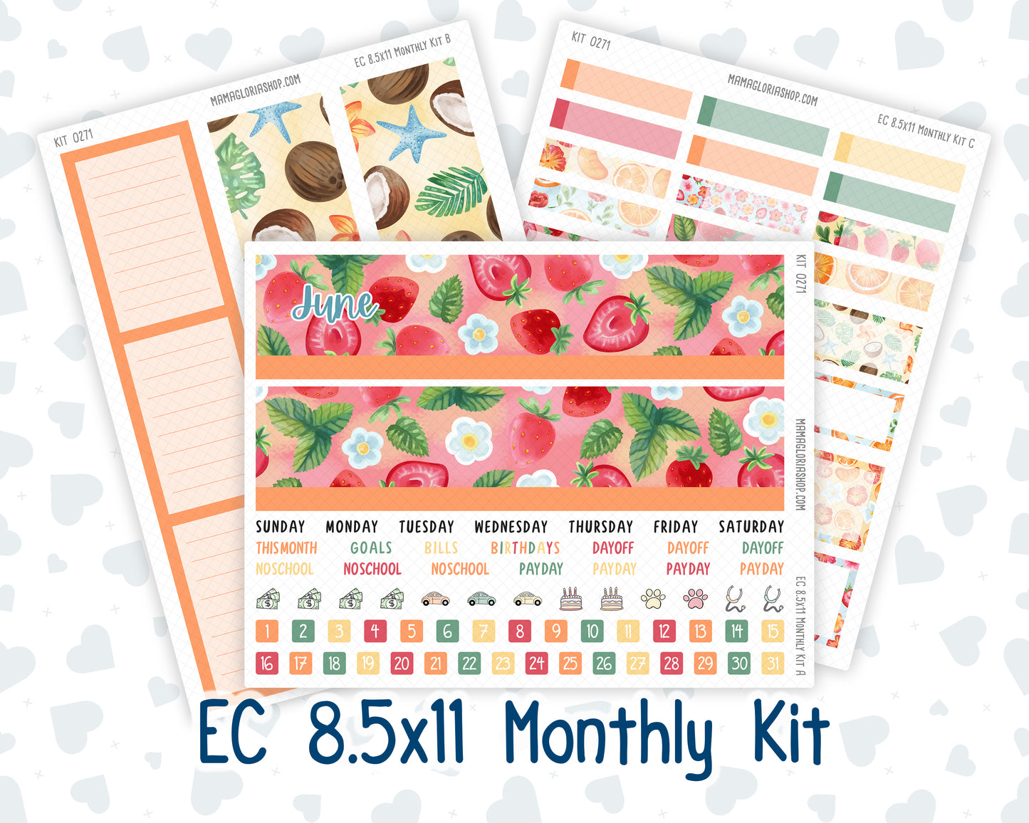 Kit 0271 - 8.5x11 - EC Monthly Kit - June - Strawberry Shore