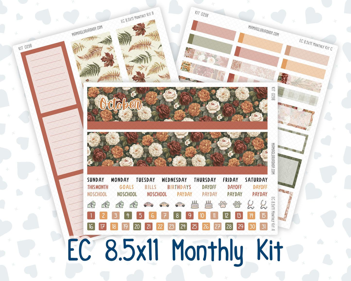 Kit 0298 - 8.5x11 - EC Monthly Kit - October - Velvet Bloom