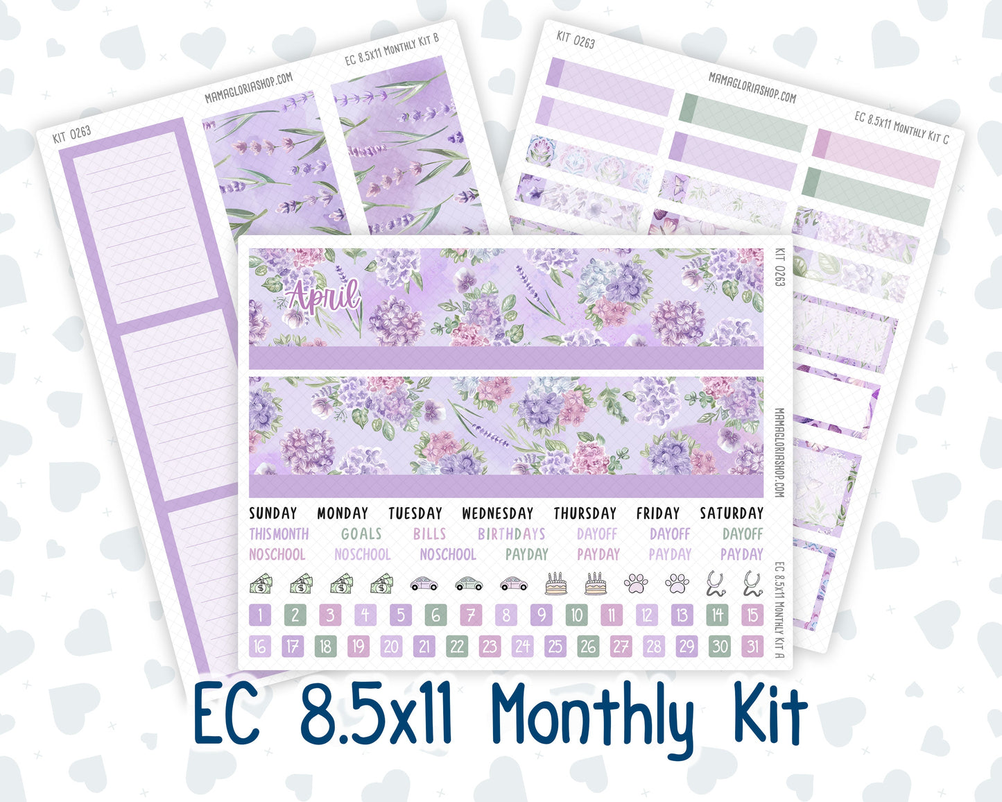 Kit 0263 - 8.5x11 - EC Monthly Kit - April - Lavender Drift
