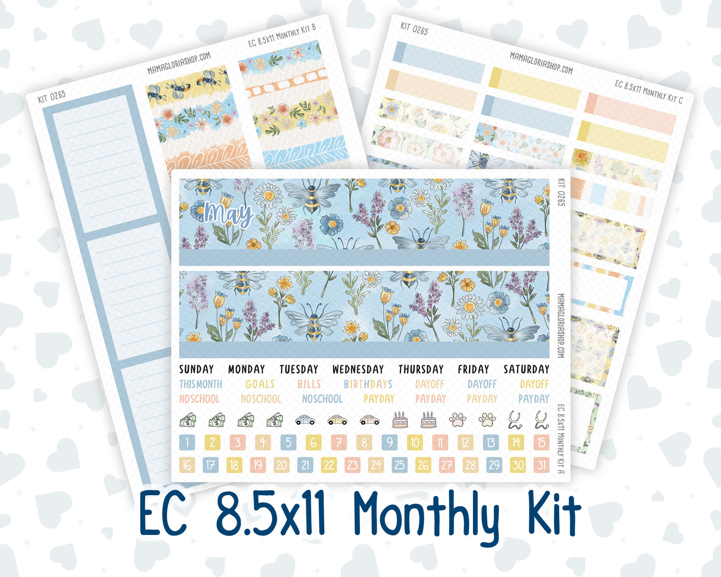 Kit 0265 - 8.5x11 - EC Monthly Kit - May - Honeybee Sky