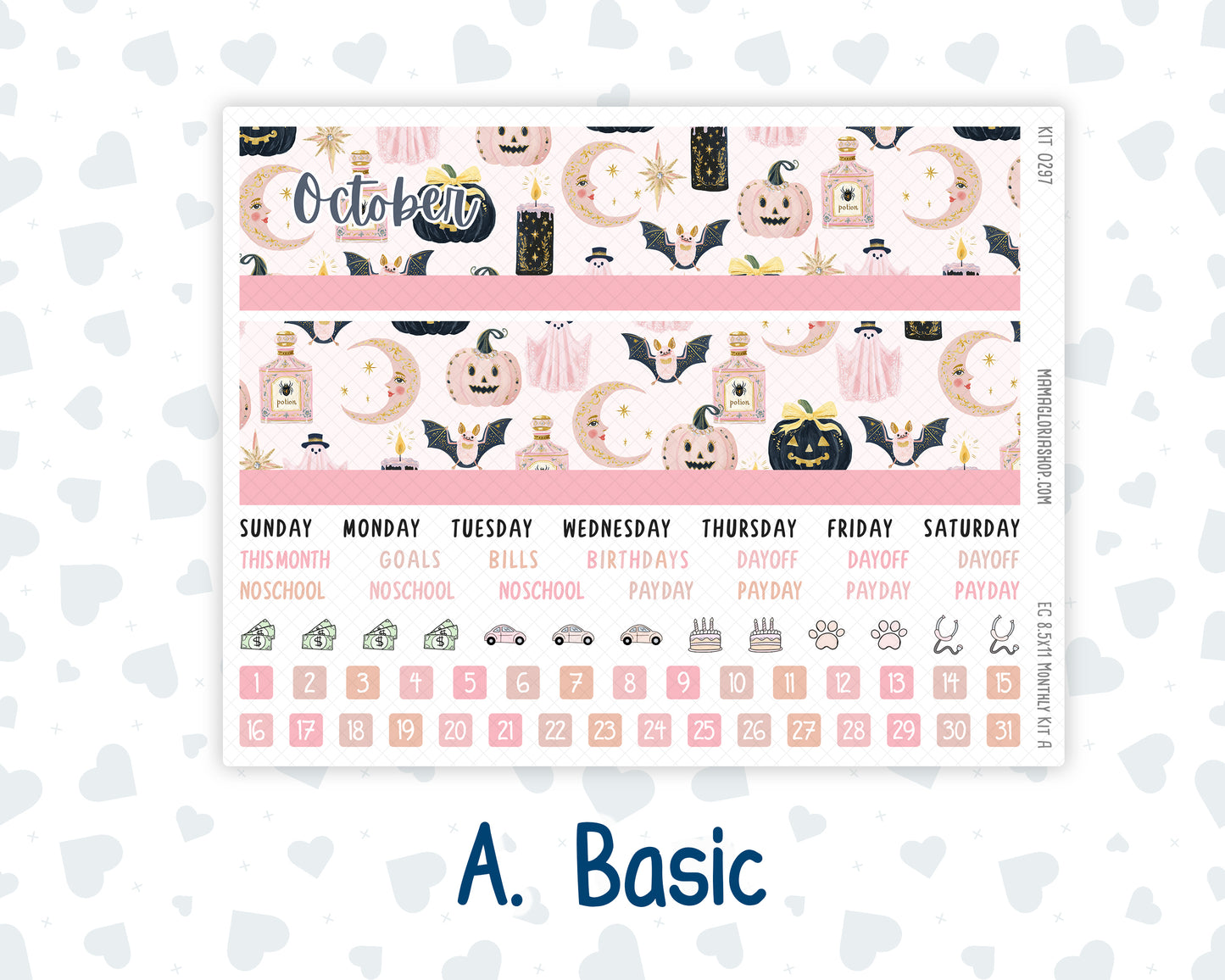 Kit 0297 - 8.5x11 - EC Monthly Kit - October - Pink Spell