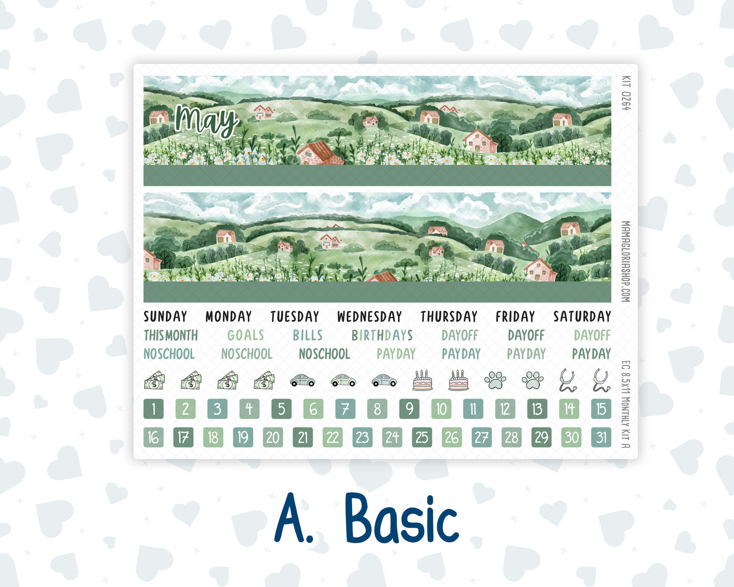 Kit 0264 - 8.5x11 - EC Monthly Kit - May - Spring Walk