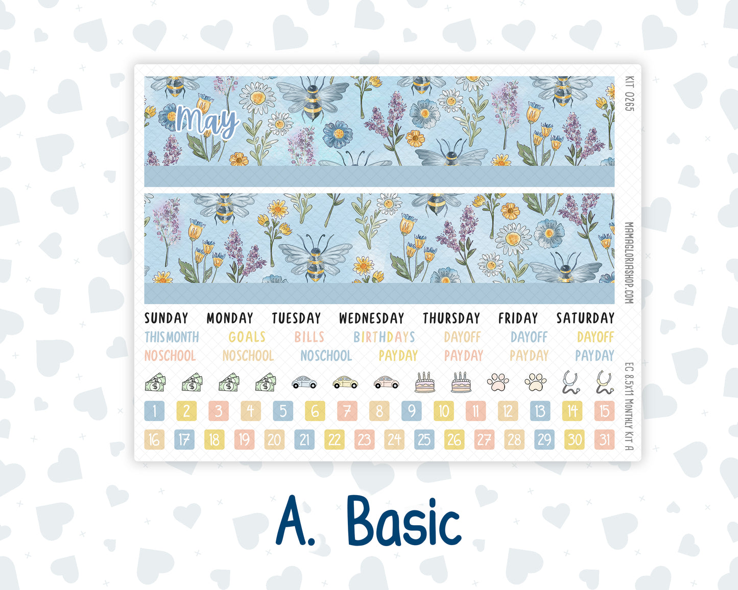 Kit 0265 - 8.5x11 - EC Monthly Kit - May - Honeybee Sky