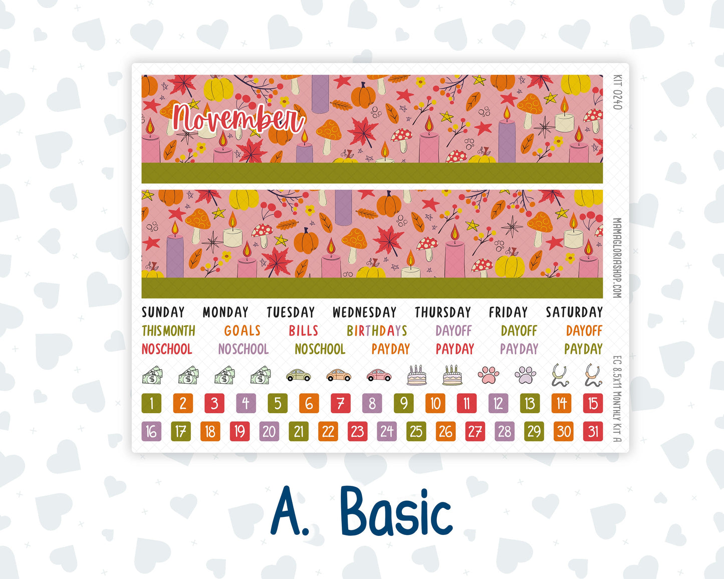 Kit 0240 - 8.5x11 - EC Monthly Kit - November - Cozy Thanksgiving