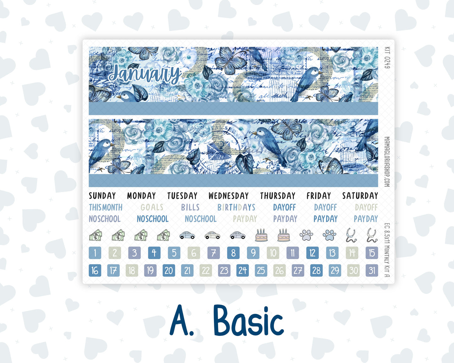 Kit 0249 - 8.5x11 - EC Monthly Kit - January - Icy Lace