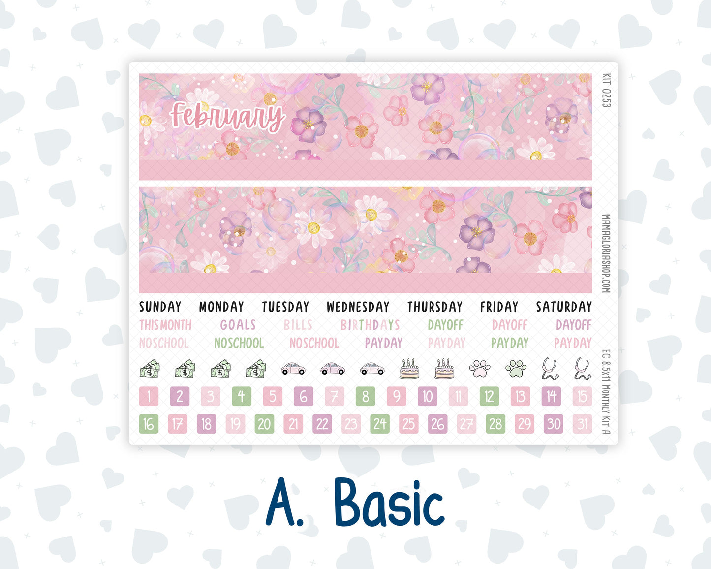 Kit 0253 - 8.5x11 - EC Monthly Kit - February - Rosy Daydreams
