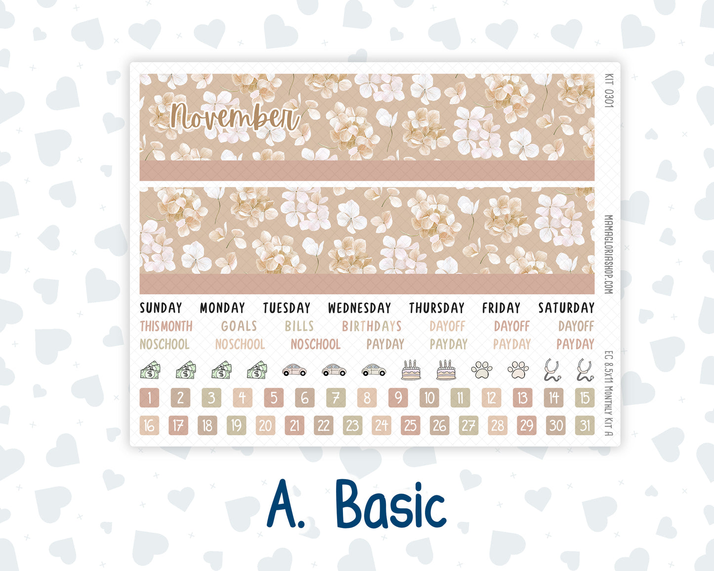 Kit 0301 - 8.5x11 - EC Monthly Kit - November - Sunday Comfort