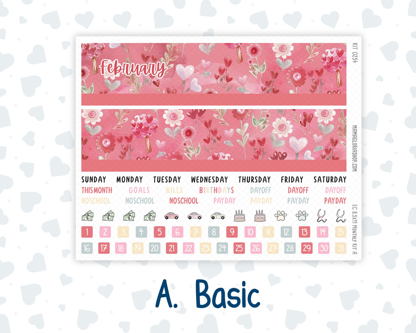 Kit 0254 - 8.5x11 - EC Monthly Kit - February - Valentine Village