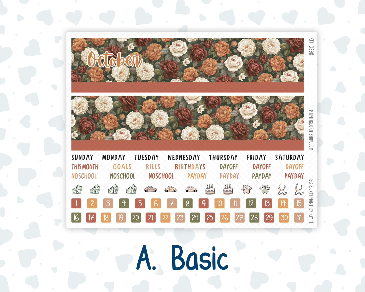 Kit 0298 - 8.5x11 - EC Monthly Kit - October - Velvet Bloom
