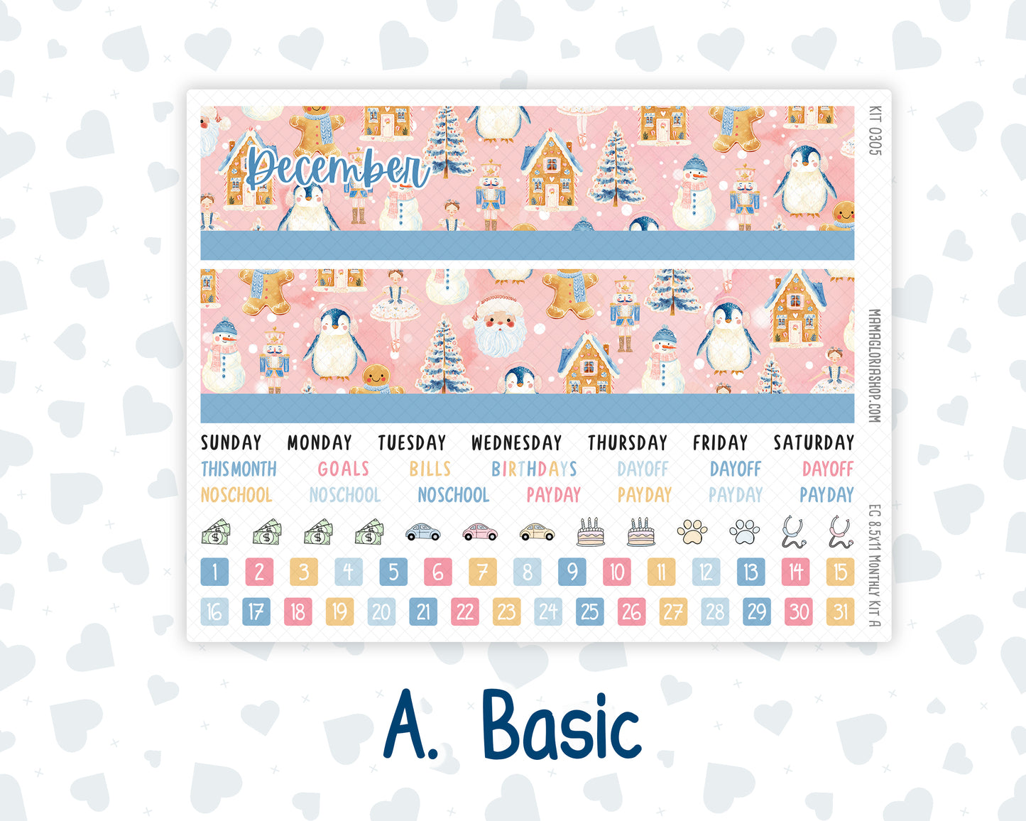 Kit 0305 - 8.5x11 - EC Monthly Kit - December - Sugarplum Parade
