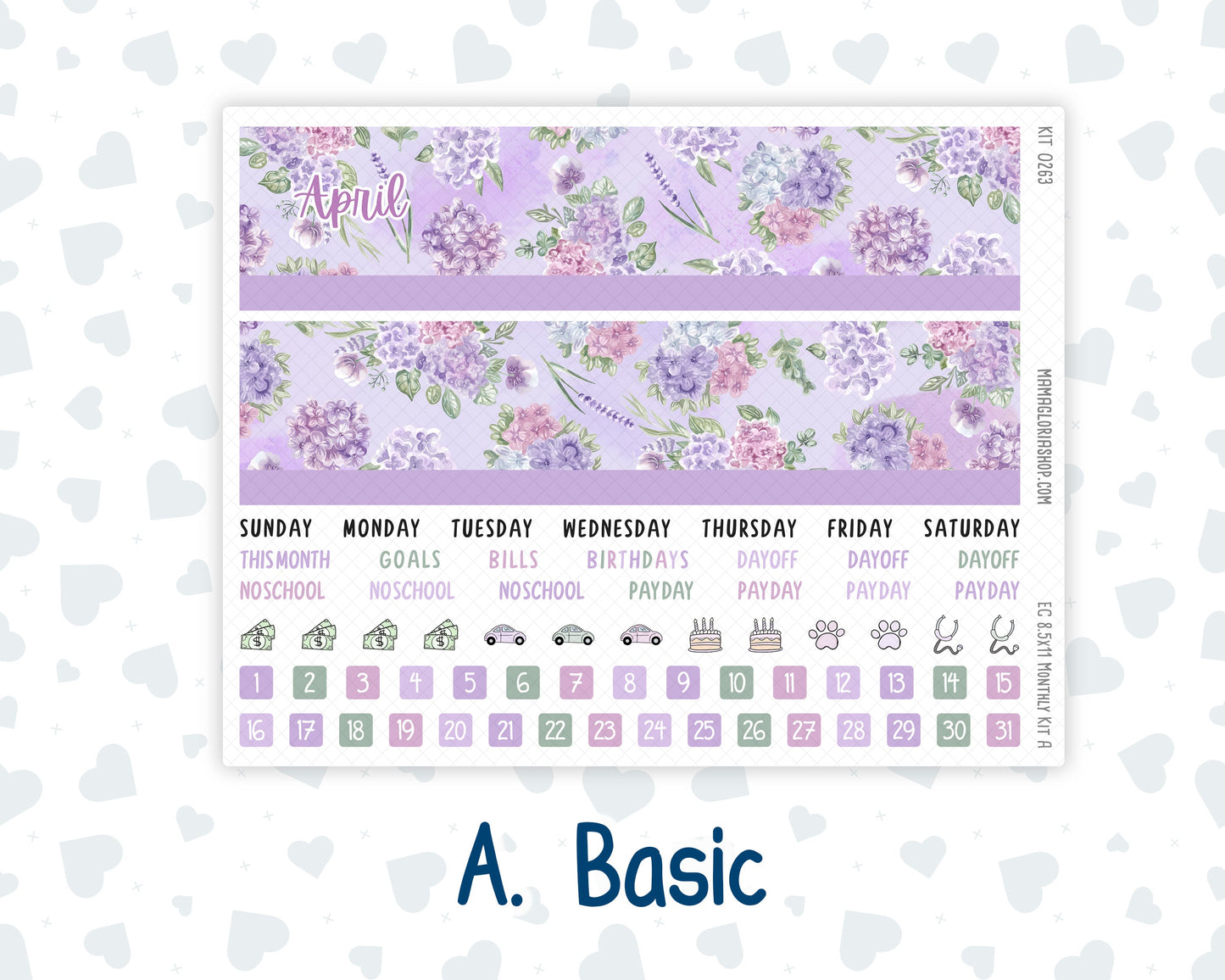 Kit 0263 - 8.5x11 - EC Monthly Kit - April - Lavender Drift