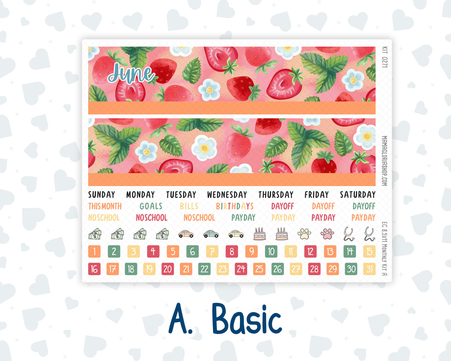 Kit 0271 - 8.5x11 - EC Monthly Kit - June - Strawberry Shore