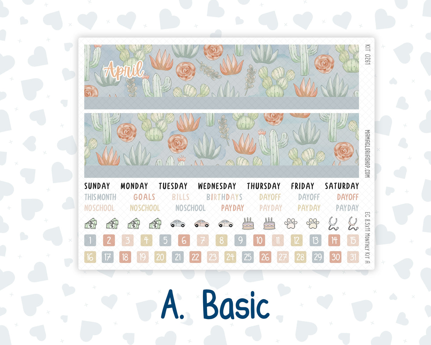 Kit 0261 - 8.5x11 - EC Monthly Kit - April - Llama Spring