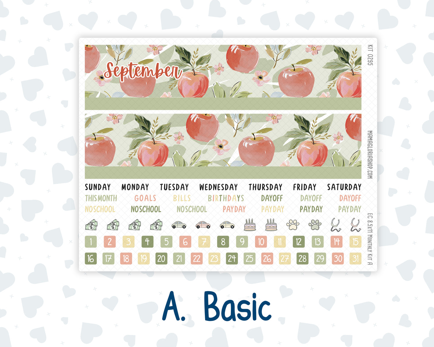 Kit 0295 - 8.5x11 - EC Monthly Kit - September - Apple Harvest