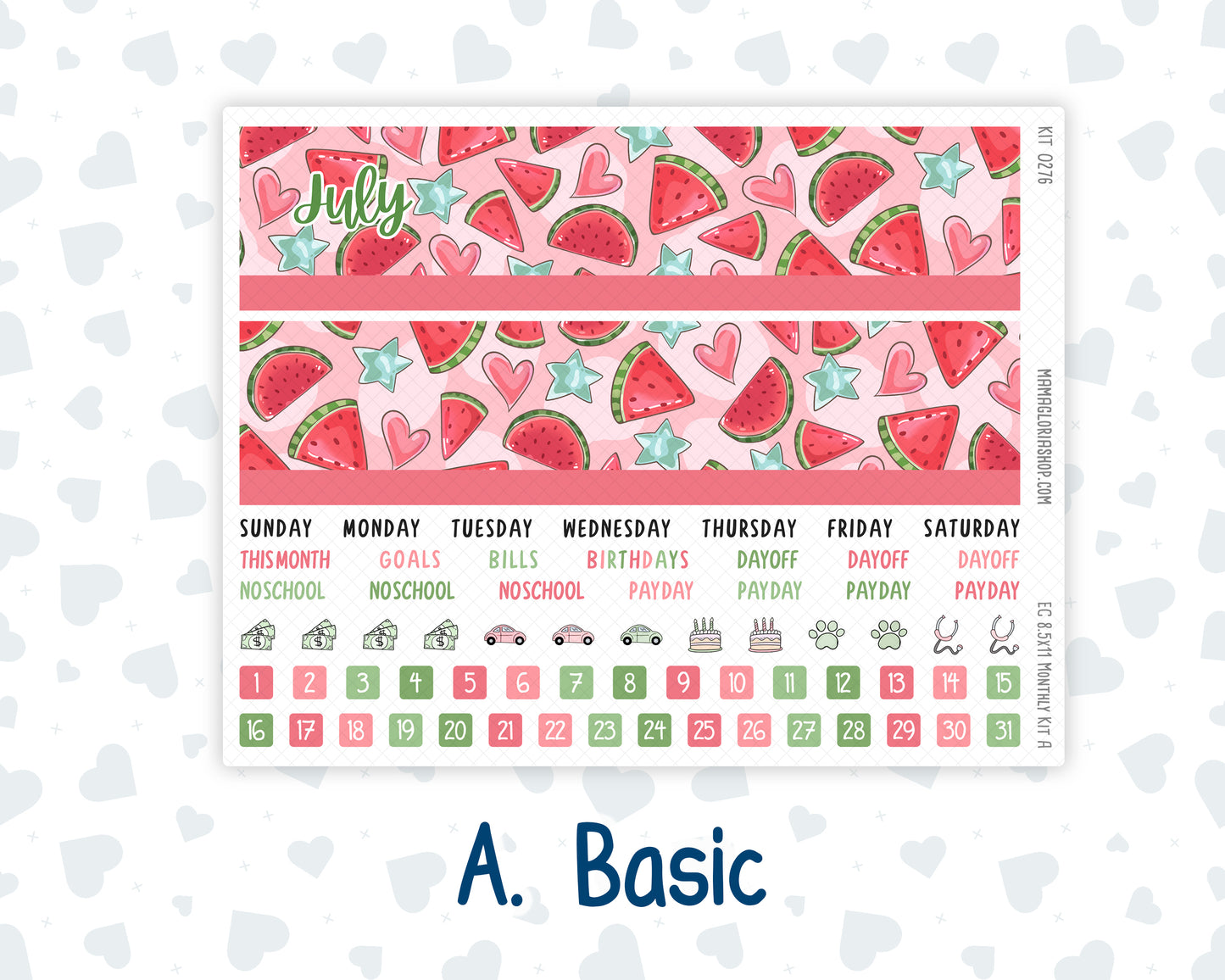 Kit 0276 - 8.5x11 - EC Monthly Kit - July - Melon Crush