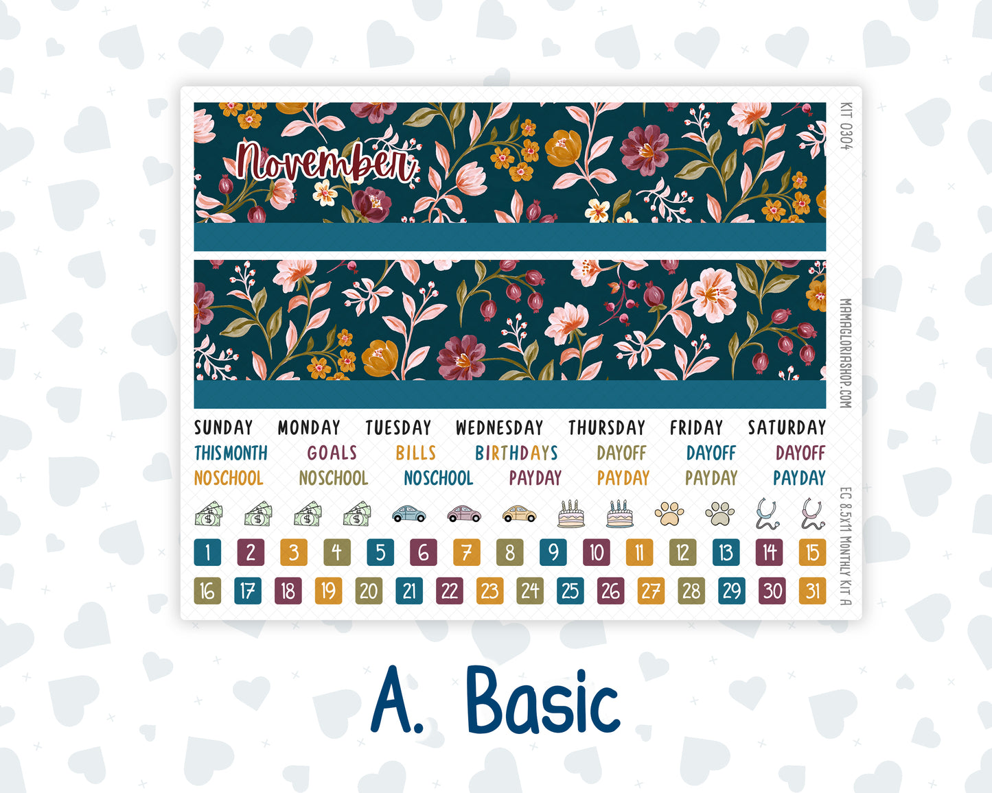 Kit 0304 - 8.5x11 - EC Monthly Kit - November - Autumn In Bloom