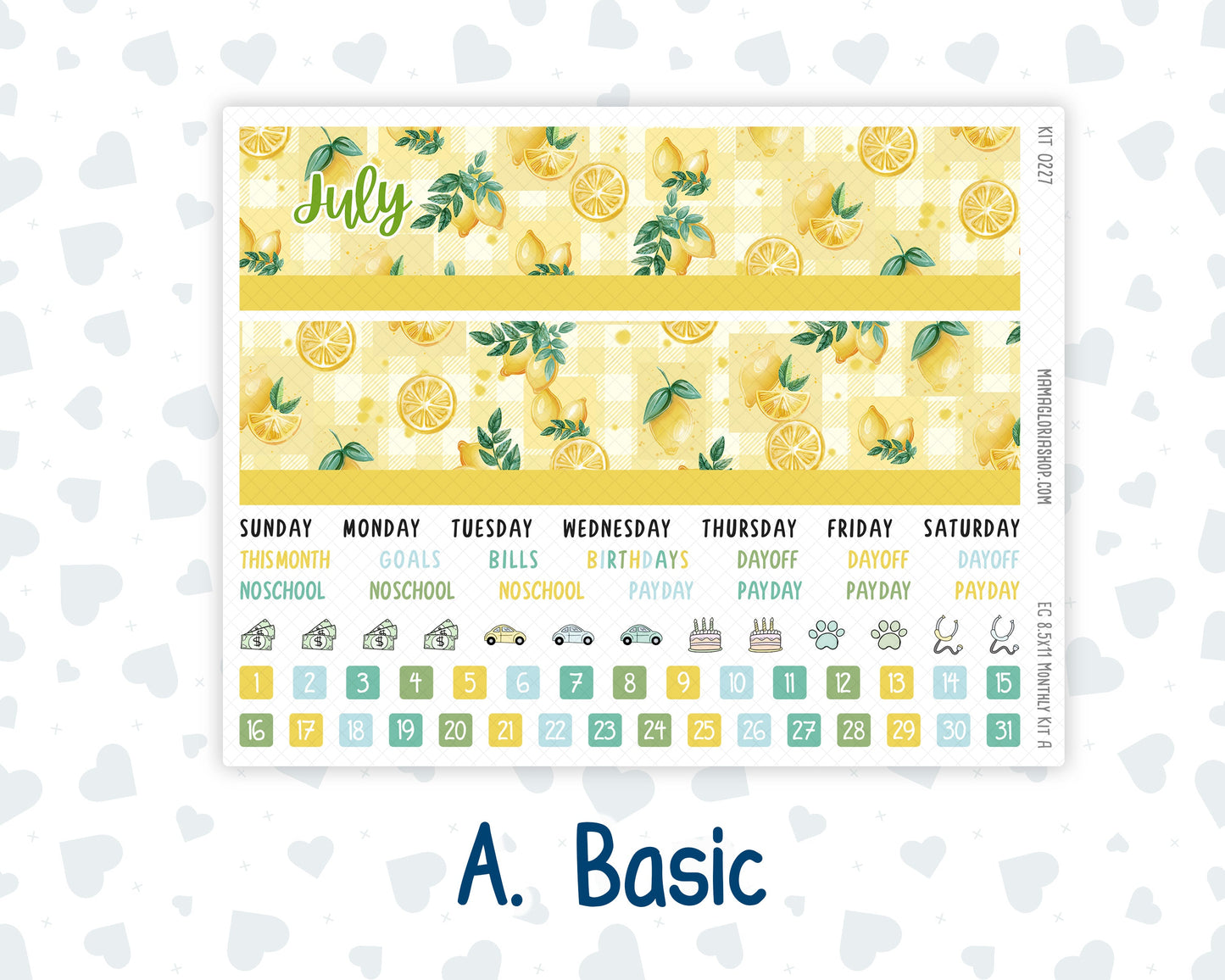 Kit 0227 - 8.5x11 - EC Monthly Kit - July - Lemon Grove