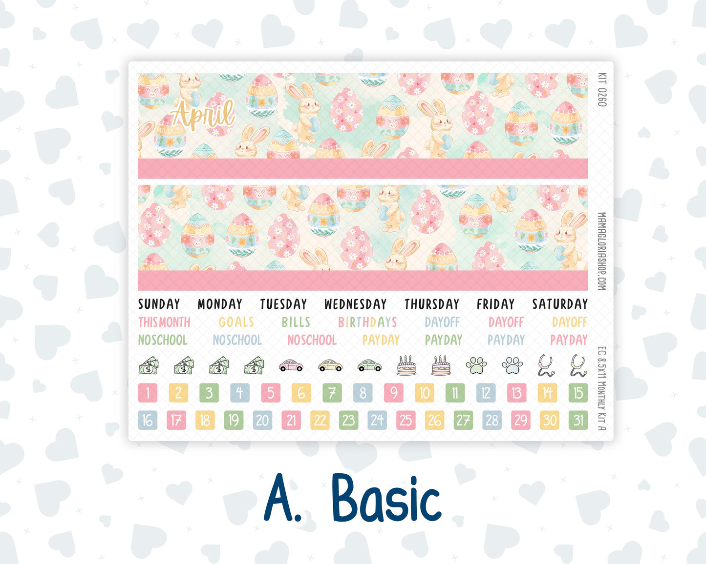 Kit 0260 - 8.5x11 - EC Monthly Kit - April - Pastel Egg Hunt