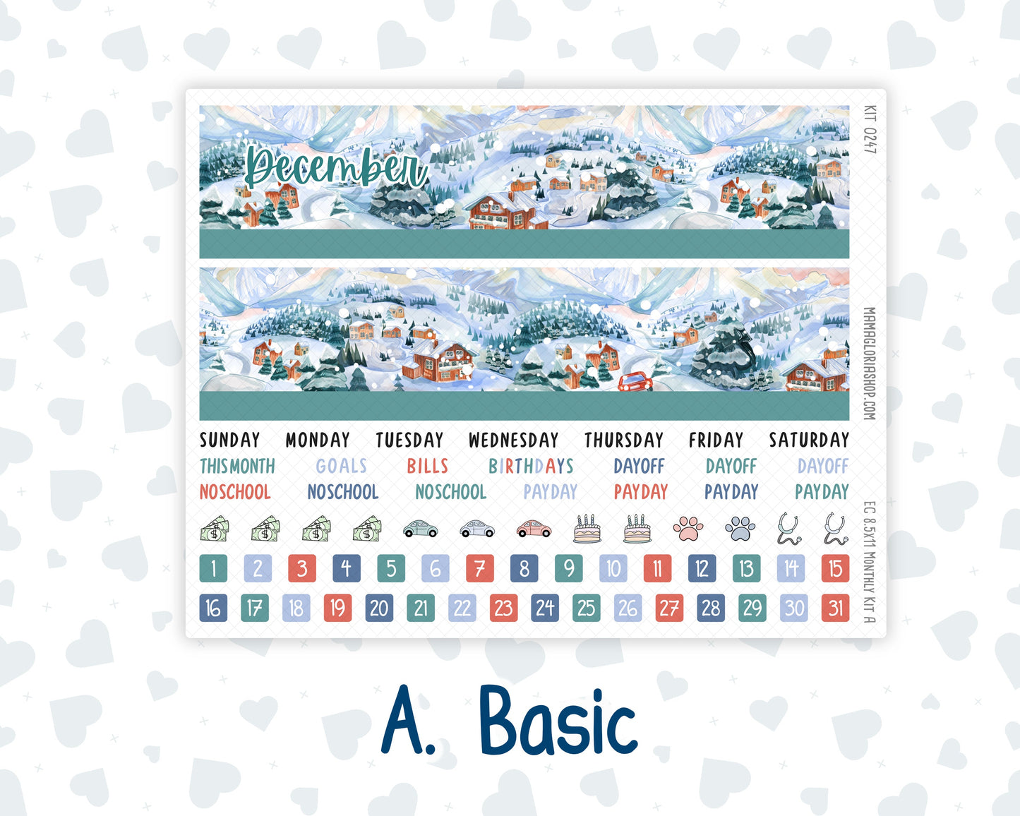 Kit 0247 - 8.5x11 - EC Monthly Kit - December - Snow Day Adventures