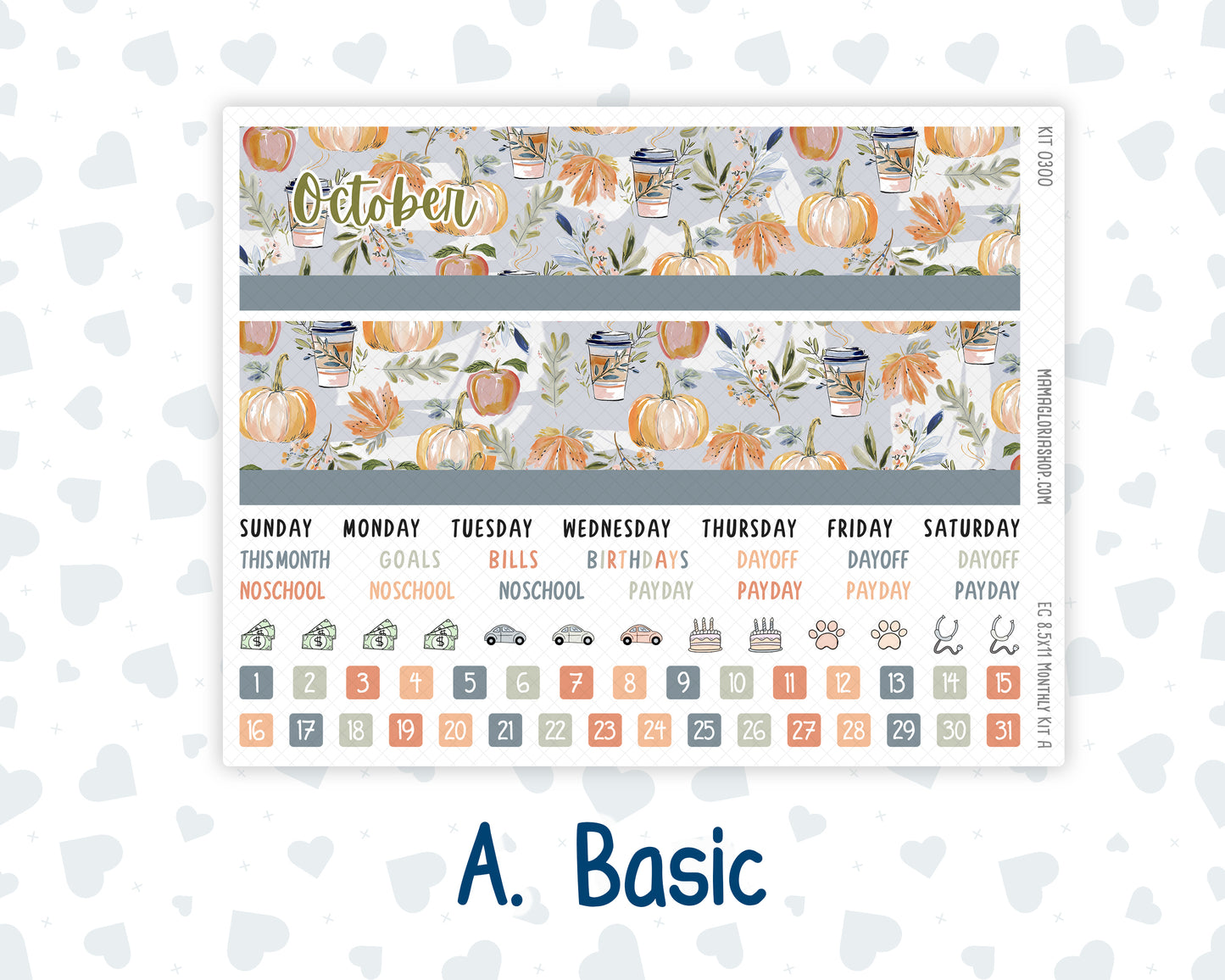 Kit 0300 - 8.5x11 - EC Monthly Kit - October - Autumn Stroll