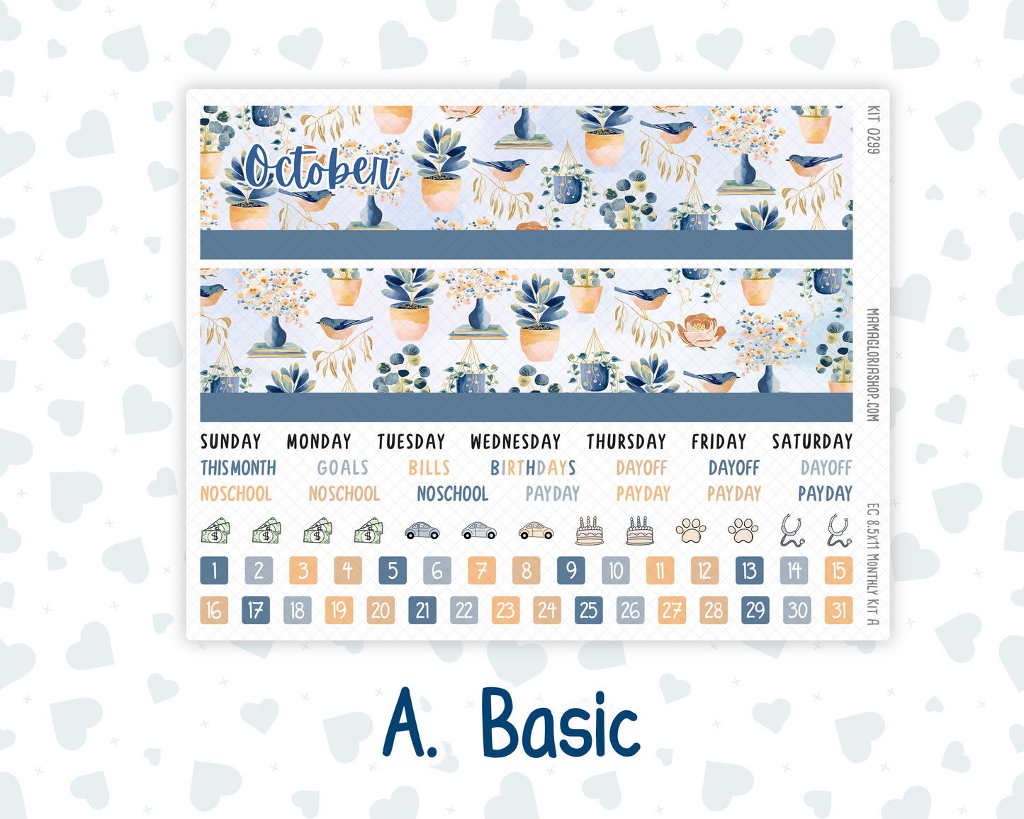 Kit 0299 - 8.5x11 - EC Monthly Kit - October - Book Nook