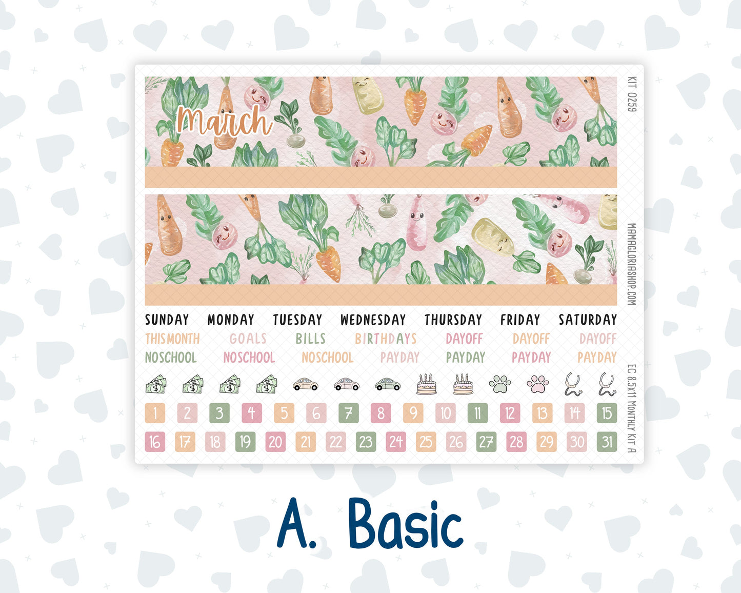 Kit 0259 - 8.5x11 - EC Monthly Kit - March - Spring Garden Chores