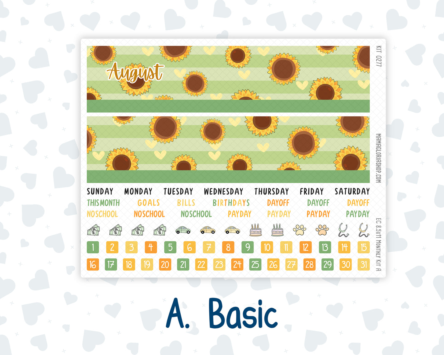 Kit 0277 - 8.5x11 - EC Monthly Kit - August - Sunflower Drama Club