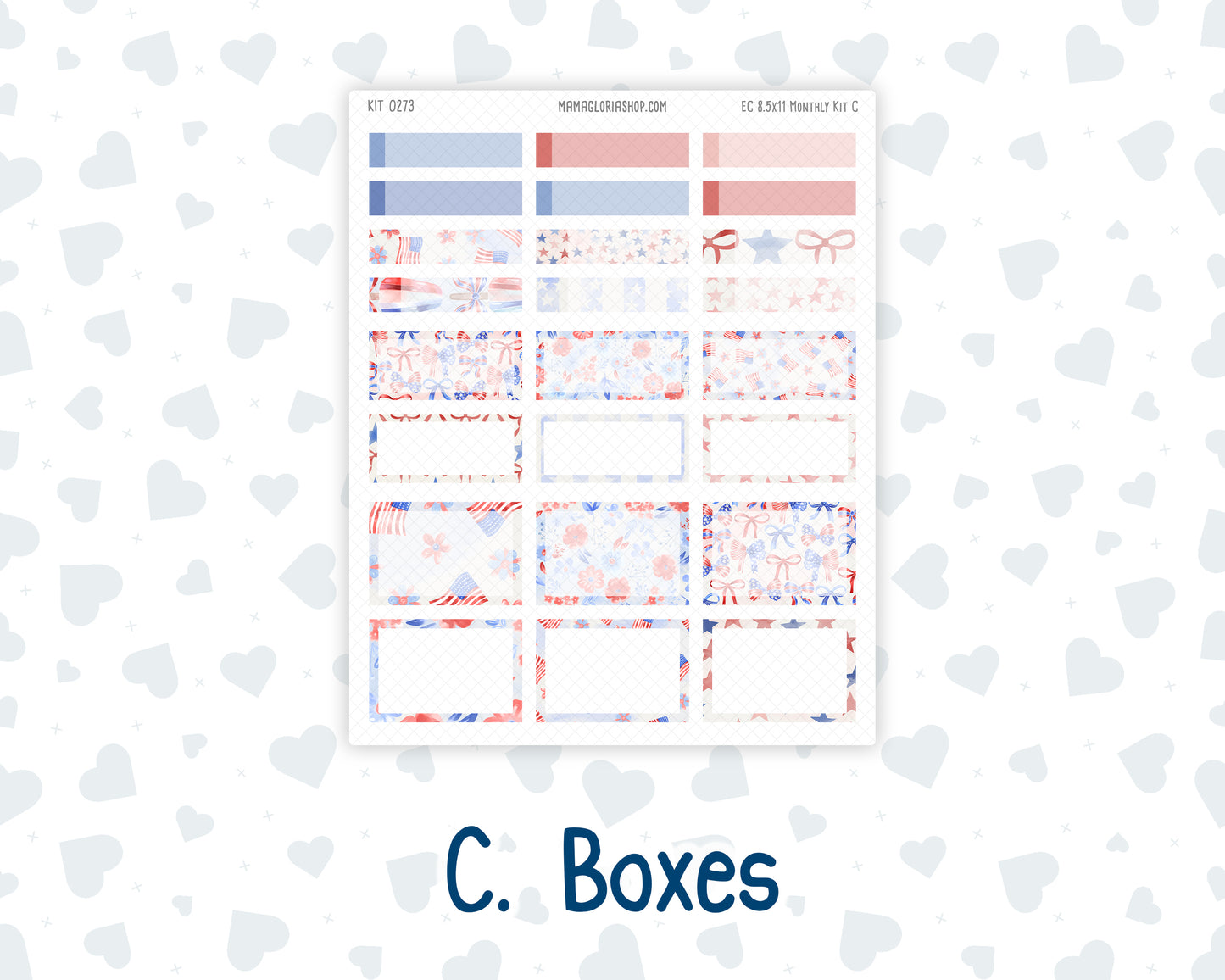 Kit 0273 - 8.5x11 - EC Monthly Kit - July - Americana In Bloom
