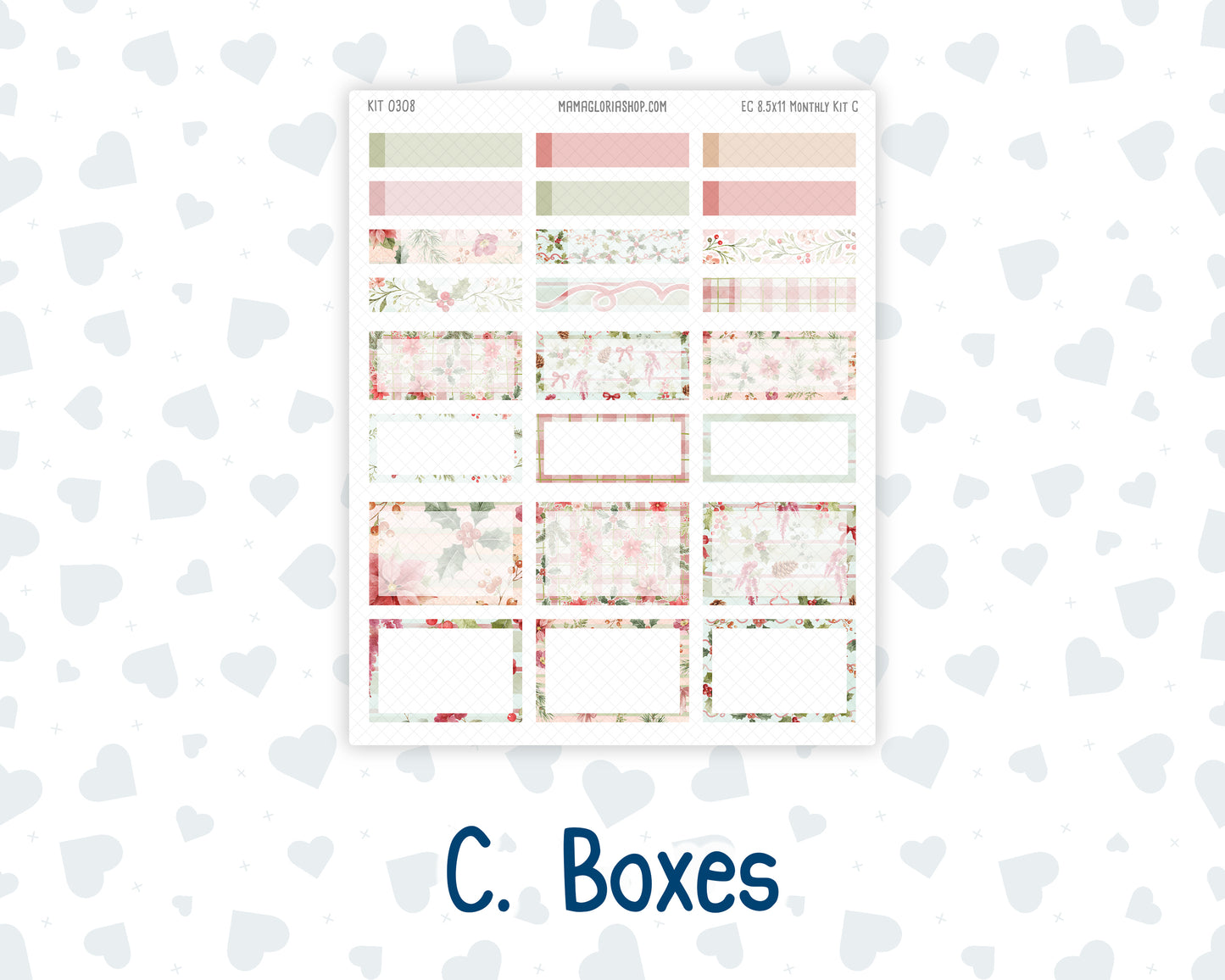 Kit 0308 - 8.5x11 - EC Monthly Kit - December - Knit & Holly
