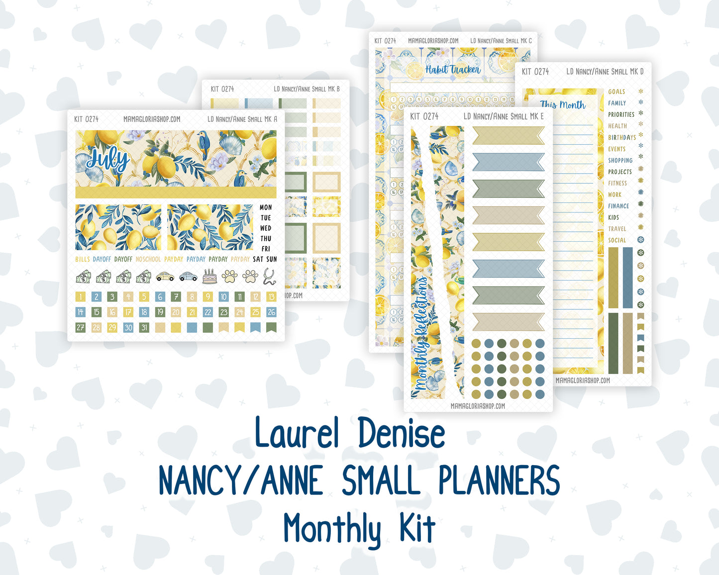 Kit 0274 - Laurel Denise Nancy/Anne Small - Monthly Kit - July - Sunny Lemon Shore