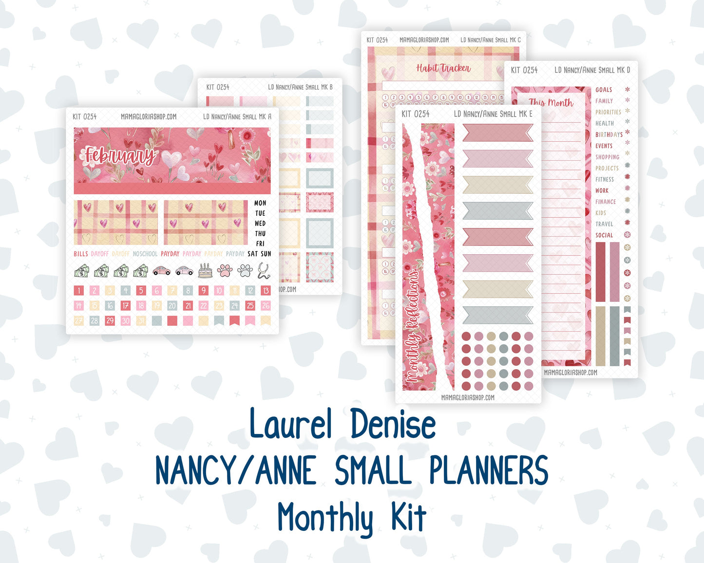 Kit 0254 - Laurel Denise Nancy/Anne Small - Monthly Kit - February - Valentine Village